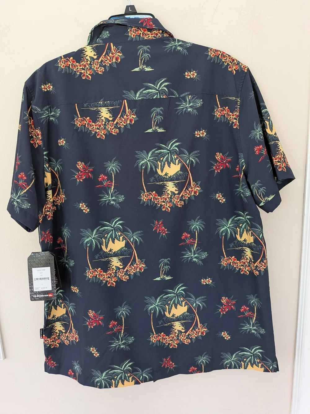 NWT Quiksilver 2-Piece Cabana Set Men’s L Navy Tropical Shirt Shorts